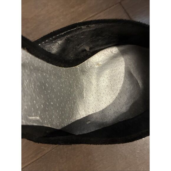 Steve Madden Luxe L Fiona Black Suede Silver Embellishment Heels Size 8 - Picture 8 of 8